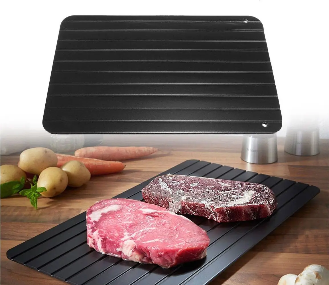 New Defrosting Tray Aluminium Meat Thaw Thawing Miracle Frozen Food Defrost Fast