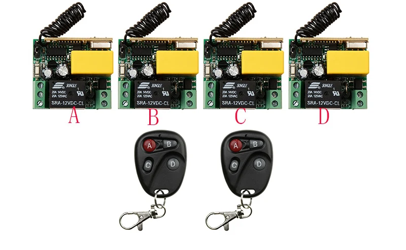 

NEW AC220V 1CH Wireless Power Switch System teleswitch 4* Receiver&2*Transmitter Remote Controller 10A output state is adjusted