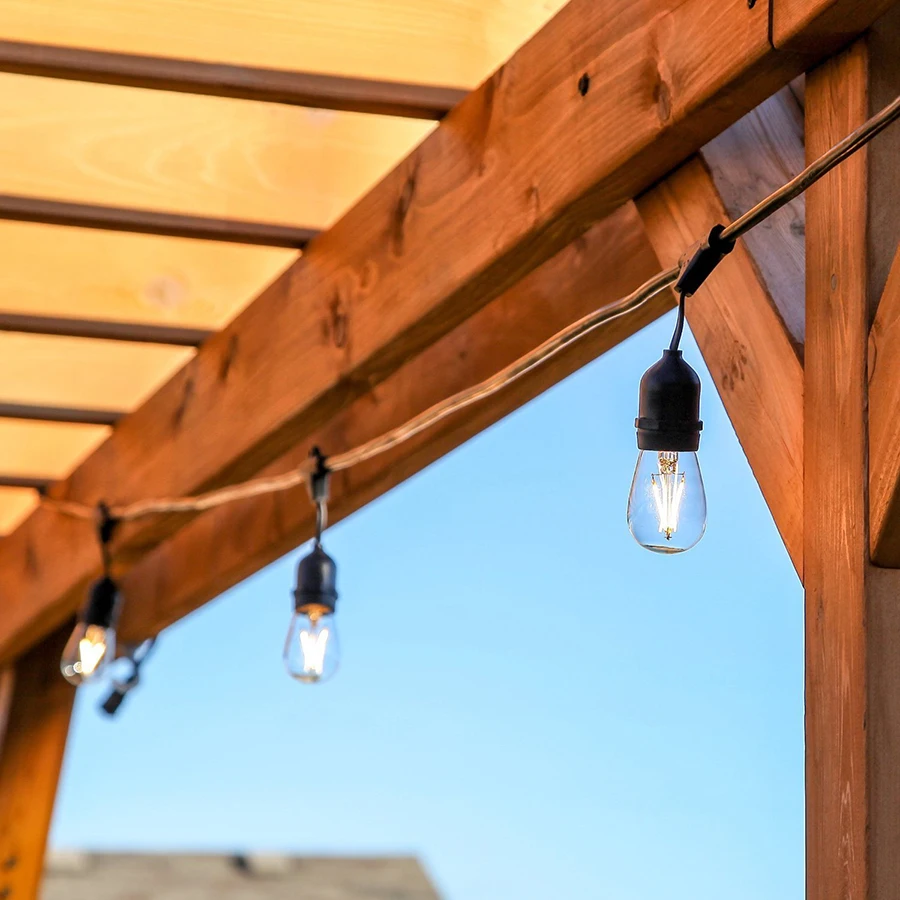 Billige IP65 Outdoor LED String Licht 10M Gauge Schwarz Kabel mit 10 4W Edison Lampen Perfekte Dekoration Für Terrasse garten Party Weihnachten