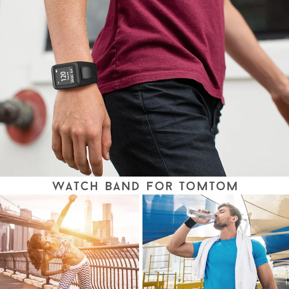 ANBEST Замена для силиконового ремешка TomTom Runner 2/3 Spark/3 ремешок спортивные часы Tom Watch