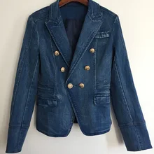 Стиль зимний стиль джинсовая куртка двойная кнопка тонкий дамское пальто горячая распродажа