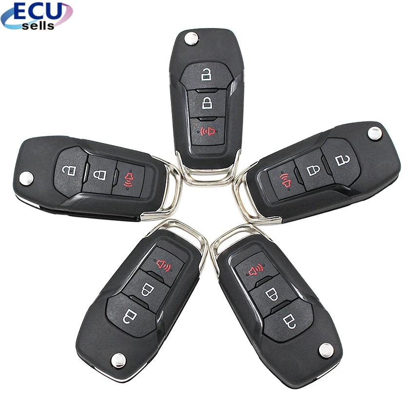 

5PCS X 3 button Flip Remote Key Keyless Entry Fob 315MHz for Ford Fusion 2013-2015 FCC ID: N5F-A08TAA HU101 49 Chip : Hitagpro