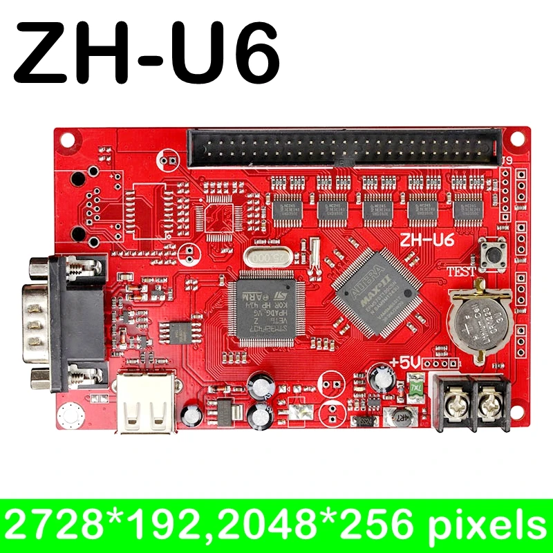 

ZH-U6 USB led control card 2728*192,2048*256 pixels for programable large size outdoor indoor led screen display board