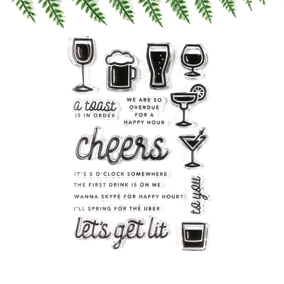

New Arrival 2019 Cheers Transparent Clear Stamp Seal for DIY Scrapbooking Photo Album Decorative Card Making Sentiment Stamp