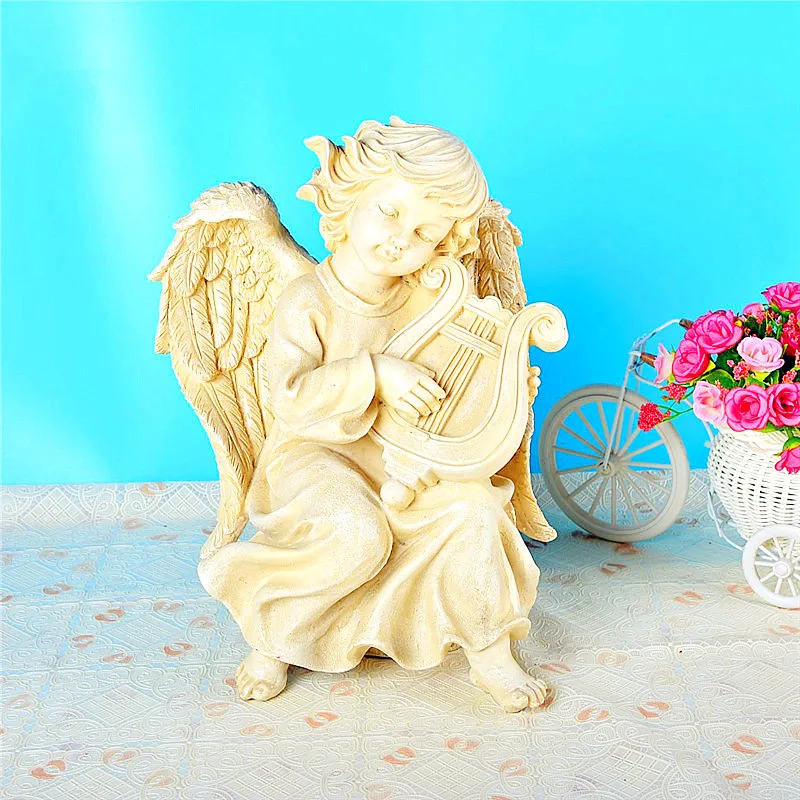 

Retro Cupid Head Portraits Bust Angel Statue Roman Mythology Home Decoration Resin Craftwork Valentine's Day Gift 34cm L2194