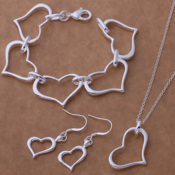 

AS154 Hot selling 925 wholesale silver plated Jewelry Sets Bracelet 038 + Necklace 273 + Earring 171 /bisajzza agsaixza