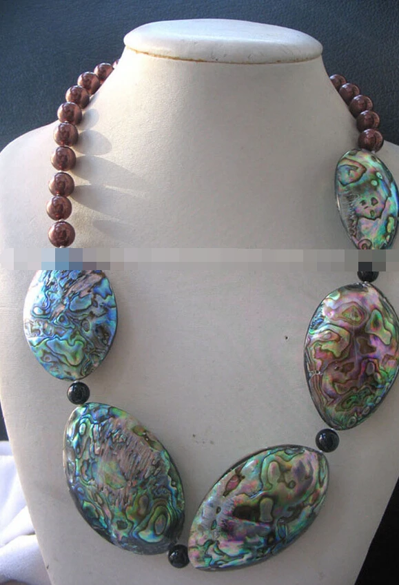 

Miss charm Jew1750 abalone shell egg and shell round necklace 23