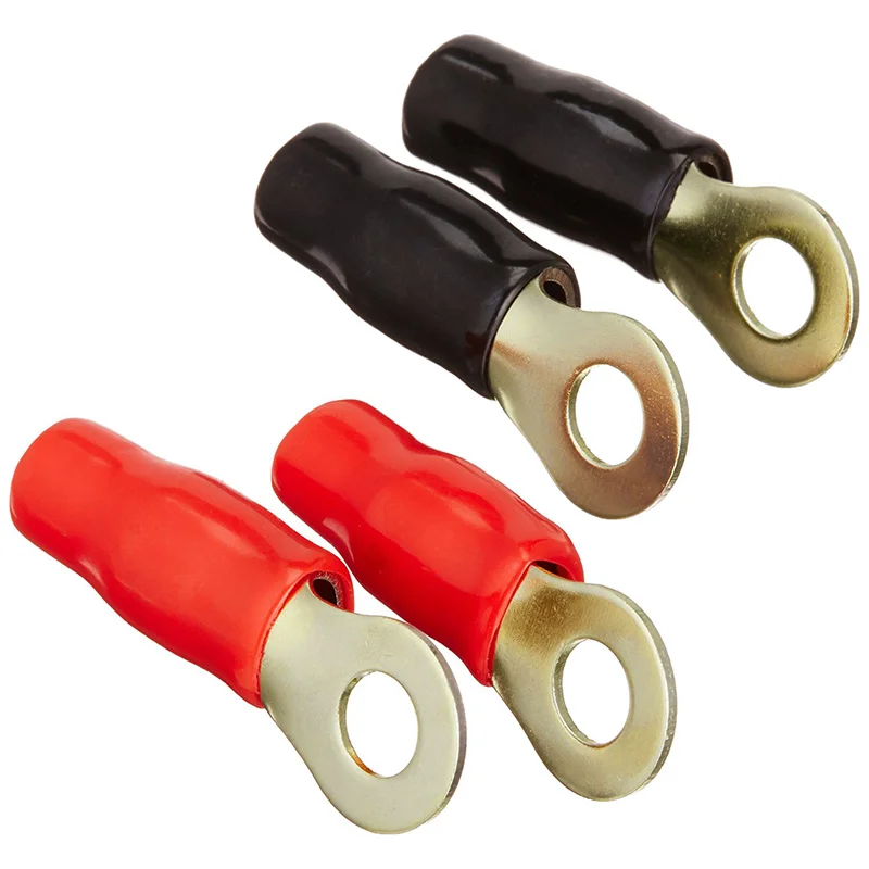 

20pcs Red/Black 4GA Round Brass Terminals Car Audio Power Ground Wire Ring Terminals Car Accessories Auto Parts