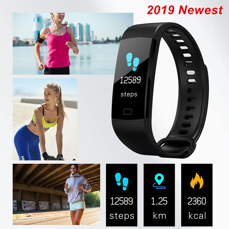 

2019 Color Screen Smart Bracelet Blood Pressure Heart Rate Sleep Monitor Fitness Smartband Smart Reminder Waterproof Wristband