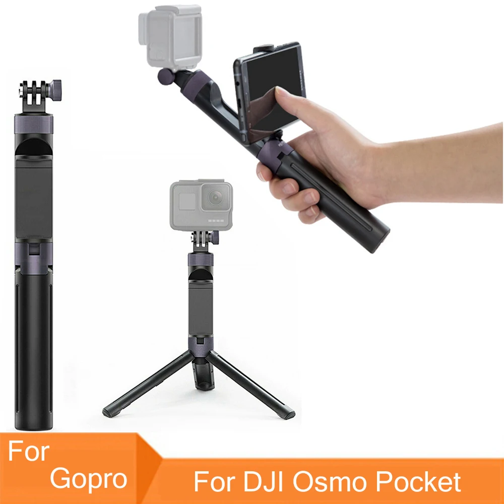 

Mini Portable Tripods Handgrip Extension Pole Monopod Tripod Selfie Stick for Gopro Hero 6 5 For DJI Osmo Pocket Handheld Gimbal