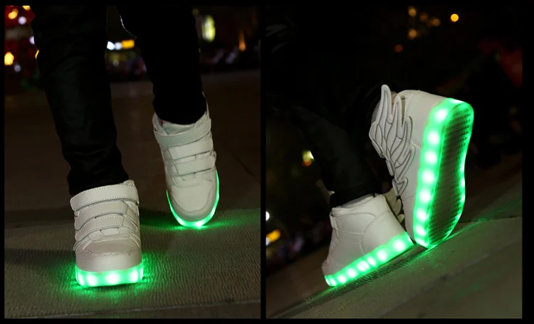 Модная детская обувь Детские светящиеся кроссовки светодиодные кроссовки детские кроссовки для девочек и мальчиков Air Mesh мягкая обувь Led освещение