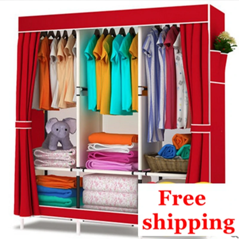 Envío gratis! IKEA simple tela plegable armario montado portátil almacenamiento armario armario armario|wardrobe diy|wardrobe organizerwardrobe cabinet - AliExpress