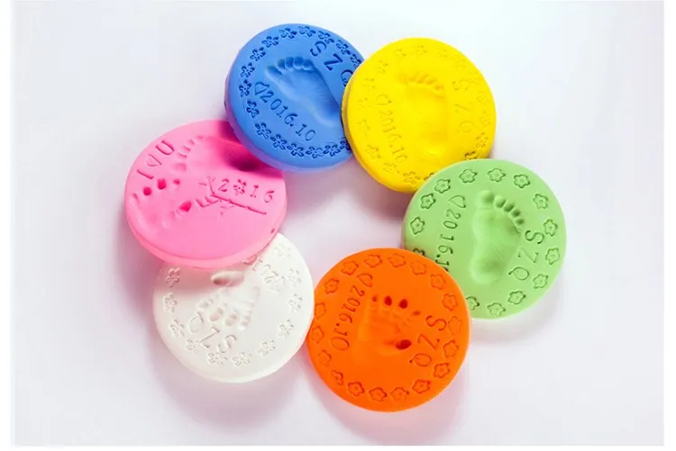 5 цветов детские handprint след сушка глины отпечаток комплект литья подушечка отпечатков пальцев
