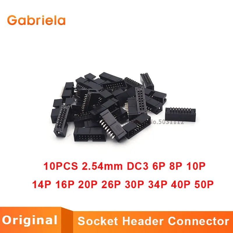 10 шт. DC3 6P 8P 10P 14P 16P 20P 26P 30P 34P 40P 50P 2 54 мм разъем для разъема ISP штекер с двойным