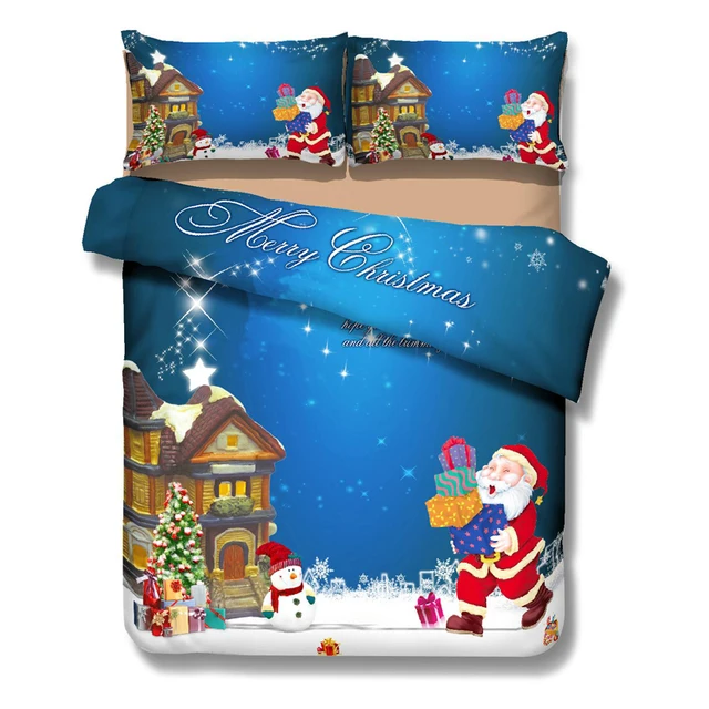 online shop merry christmas bedding set 3d santa claus snowman duvet santa claus bed sheets