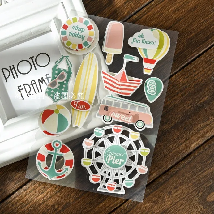 KSCRAFT Happy Day 3D Stickers to DIY Gift/Photo Album/ Scrapbooking/Baby Shower Decoration Kids Craft 1pcs/lot | Дом и сад