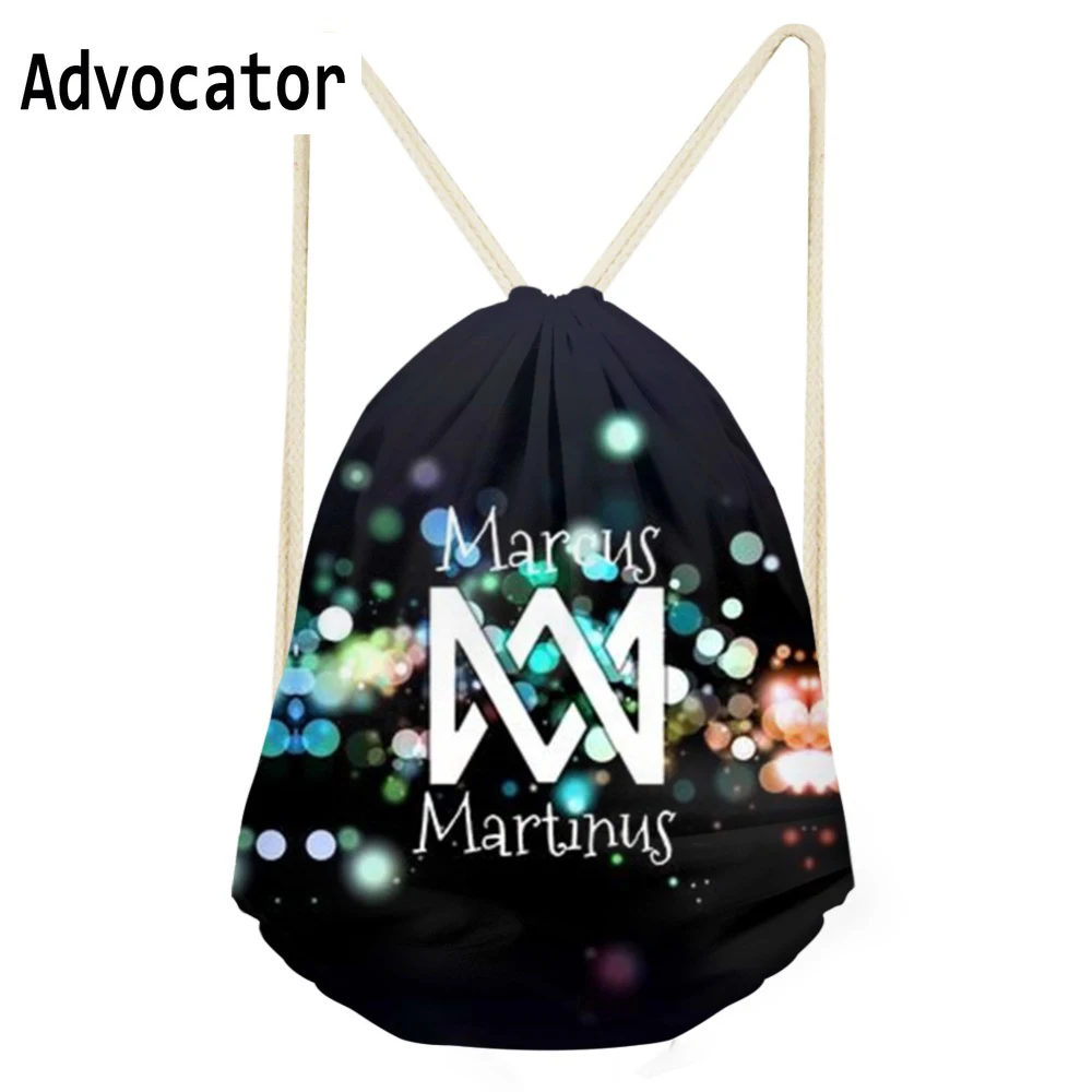 

ADVOCATOR Marcus and Martinus Logo Fashion Storage Bag Women Backpack Girls DropShipping Drawstring Bag Mochila Hip Hop Fans