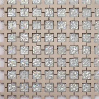 

8mm Glazed color square blend cross mosaic tile for luxury wall decoration flooring tile