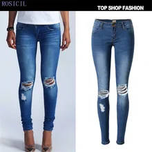 ROSICIL Sexy Jeans Women Skinny Low Waist Jeans Woman Blue Denim Pencil Pants Women Jeans Calca Feminina pantalon femme SL018#