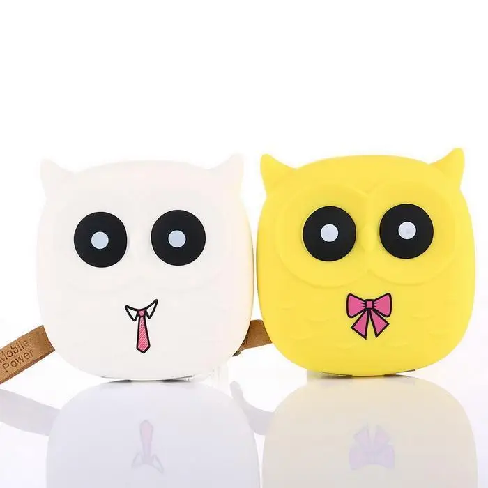 Cute Owl Mobile Power Bank Charger 8000mah Powerbank External Battery Dual Usb For Cellphone Poverbank