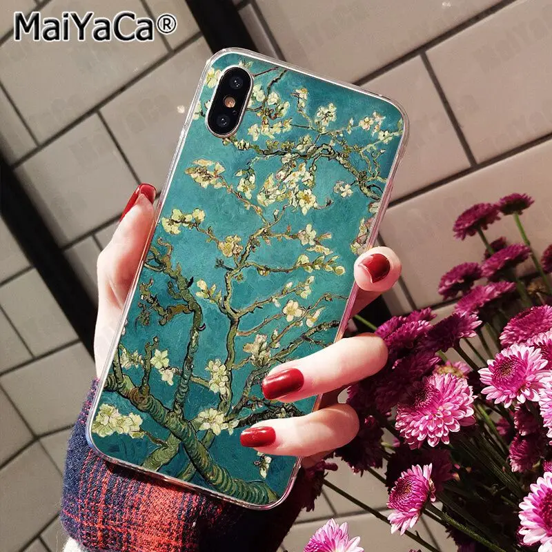 Чехол MaiYaCa для iphone 11 pro X 5S XR SE 8 plus 6 7 8 6s plus, чехол с изображением солнца Ван Гога, цветов, палитры, чехол XS MAX