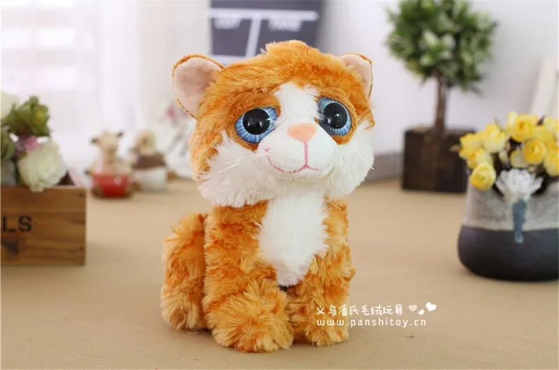 Милые 18 см большие глаза кошка плюшевые игрушки мягкие плюшевое животное, куклы для детей подарок