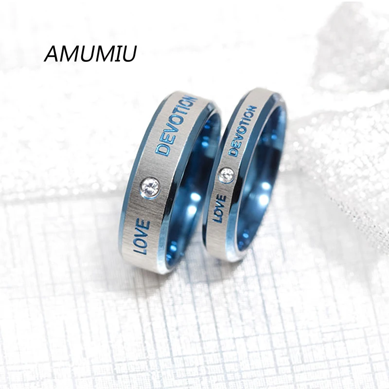 AMUMIU Love Devition хит продаж парные кольца для возлюбленных милые сердечки свадебные