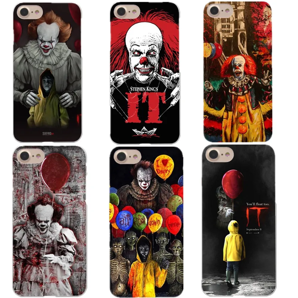 

Phone Case Clown Horror Hard plastic Cover for iPhone 5 5S SE 6 6s Plus 7 7Plus 8 8Plus Pennywise Phone Case for iPhone X 10