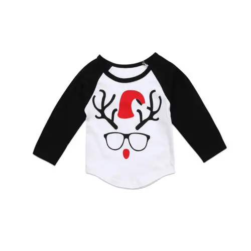 Рождественский младенческой малыш для маленьких мальчиков Рождественский олень карнавальный костюм футболки