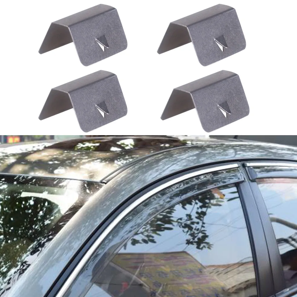 

4PCS Car Rain Eyebrow Clip In Channel Wind / Rain Deflectors Fitting Clips Replacements Universal Simple New #YL1