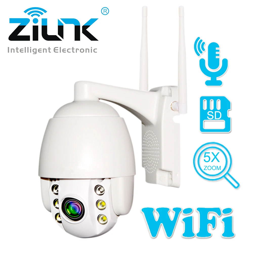 

Outdoor Security Camera Wireless WIFI 1080P 2MP HD Two Way Audio PTZ 5X Optical Zoom IR 60m ONVIF MINI IP Camera SD Card Slot