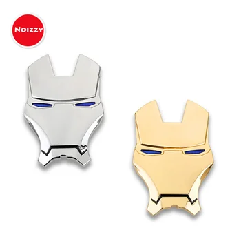 

Noizzy Ironman Cartoon Stark Car Auto Sticker Badge Emblem 100% 3D Metal Chrome Gold Automobile Motorcycle Tuning Car Styling