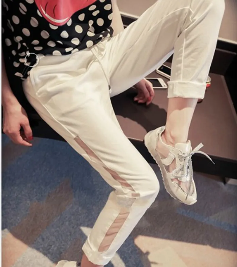 Free Shipping Plus Size Customized Cotton And Gauze Black Pants For