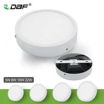 

[DBF]No Cut Round Surface Mounted LED Panel Light with Build-in Driver Non Dimmable 5W 8W 16W 22W AC220V Ceiling Lamp Home Decor