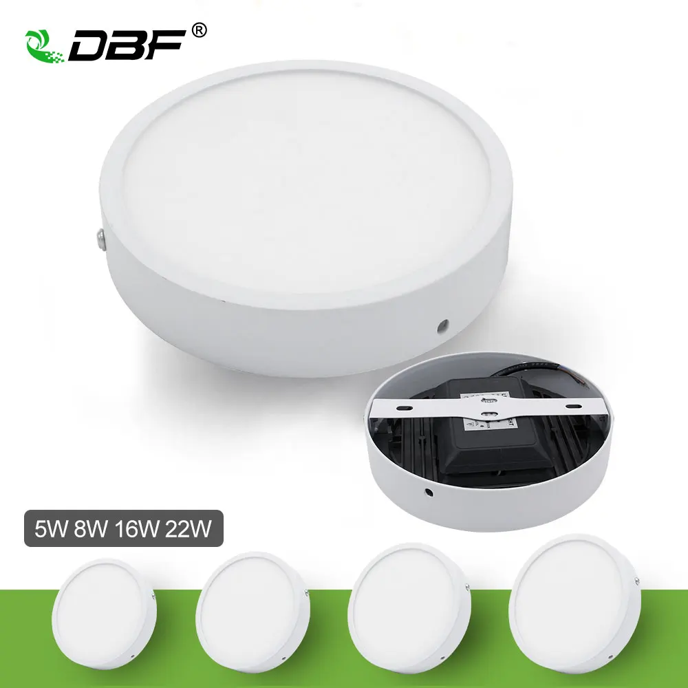 Светодиодный светильник DBF Круглый без затемнения 5 Вт 8 16 22 220В|panel light|dimmable panel