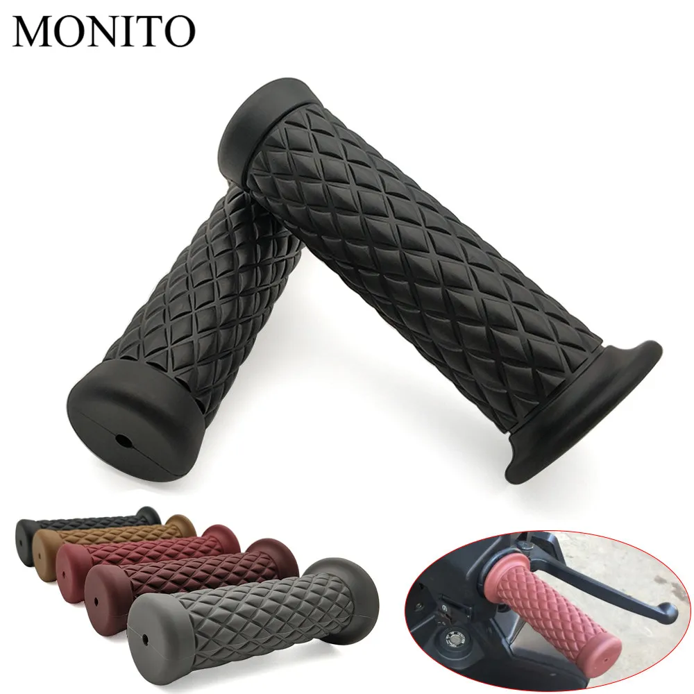 

7/8" 22MM Vintage rubber Cafe Racer handlebar Motorcycle handle grips For Moto Guzzi BREVA 750 1100 GRISO MGX21 GT8V NORGE 1200