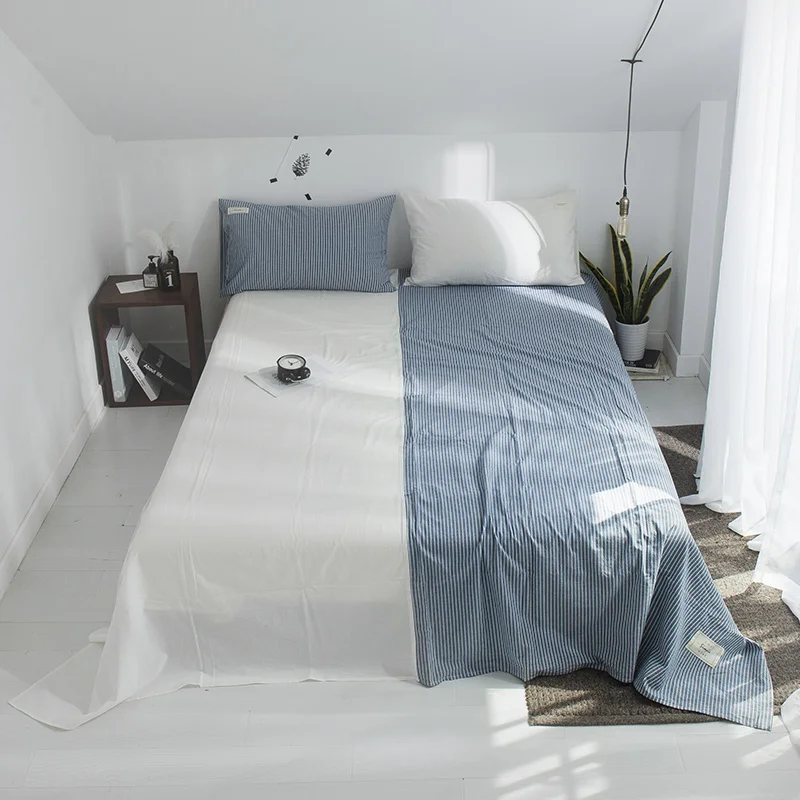 

Bedding Sheet Home Textile Printing Solid Color Flat Sheets Combed Cotton Bed Sheet Bedding Linen For King Queen Size