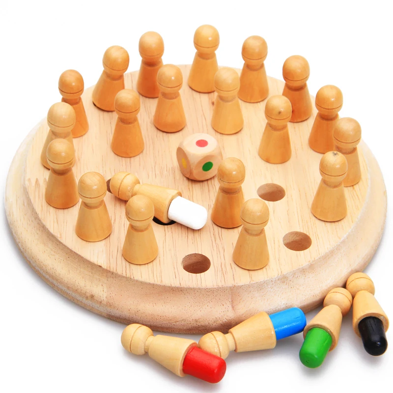 Montessori Otroške igrače Otroški leseni spomin Razvijajo se tekmovalni šah Izobraževalni predšolski trening Brinquedos Juguets