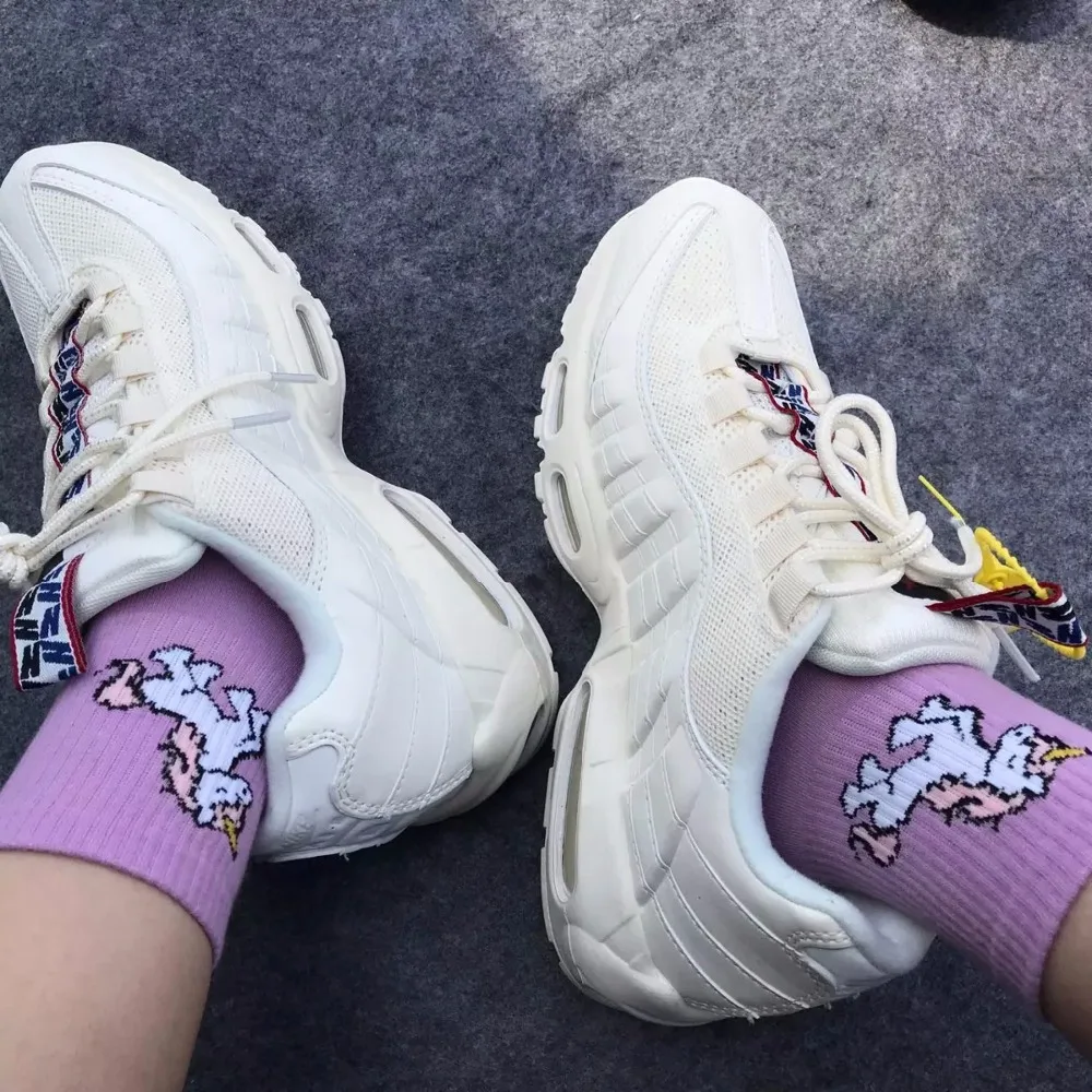 

New Unicorn Women Socks Cartoon Animals Ins Popular Funny Socks Purple and Pink Art Happy Crew Socks