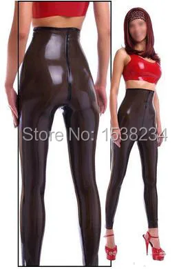 

100%Latex Rubber Gummi Legging 0 .4mm Catsuit Pants Latex Trousers Women's Latex Leggings Transparent Black