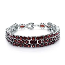 GEM'S BALLET, браслеты и браслеты из серебра 925 пробы для женщин, хорошее ювелирное изделие, 30,80 карат, натуральный красный гранат, драгоценный камень, браслет, подлинный
