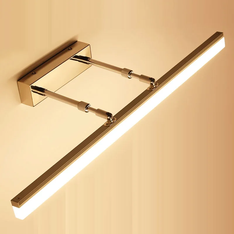 Ajustable Moderno L/ámpara De Espejo De Ba/ño Impermeable Luz De Espejo De Maquillaje L/ámpara De Pared Acero Inoxidable L/ámpara Aplique LED De Espejo Para Ba/ño -negro 9w-40cm blanco Fr/ío