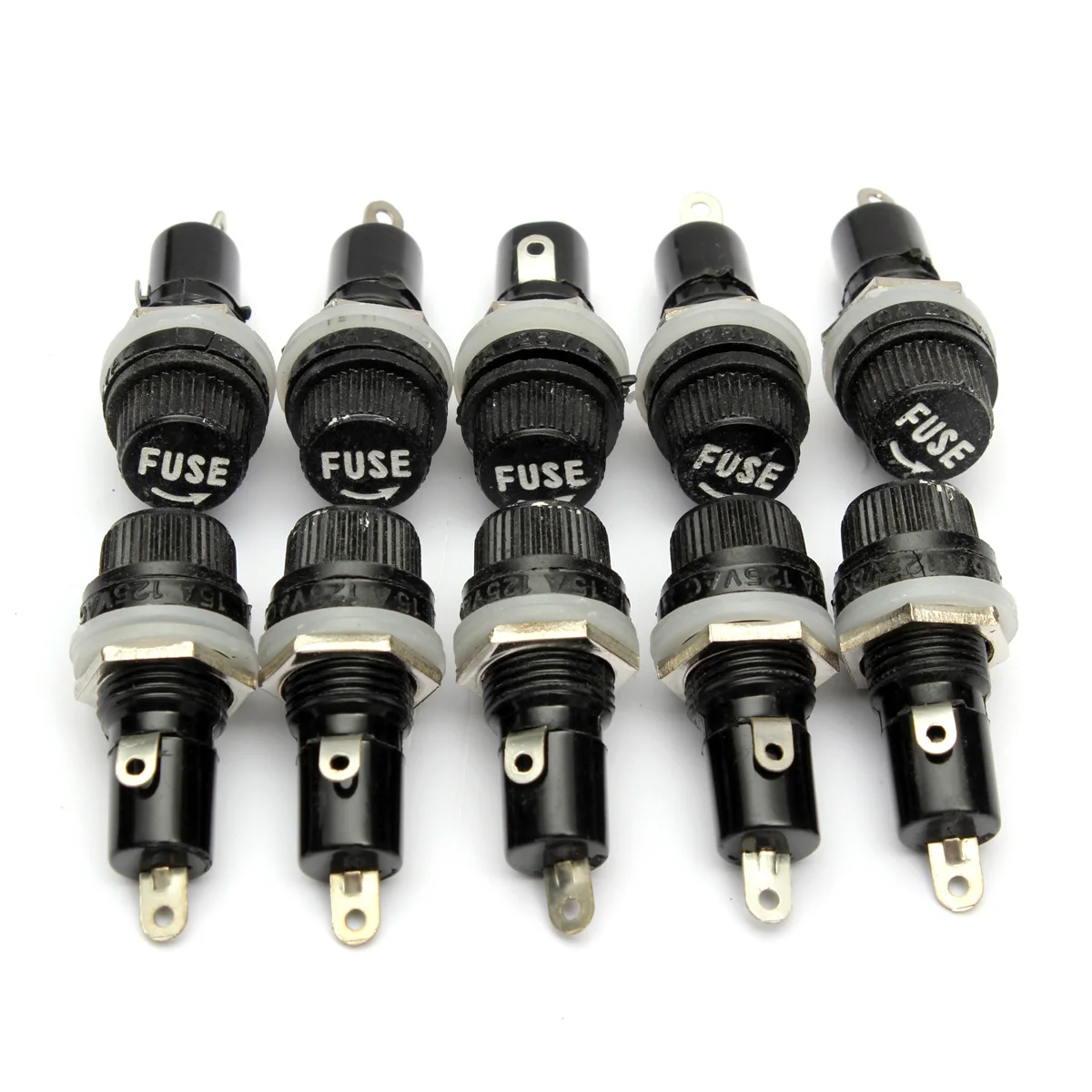 10pcs Electrical Panel Mounted Glass Fuse Holder For Radio Auto Stereo 5x20mmin Fuses from Home