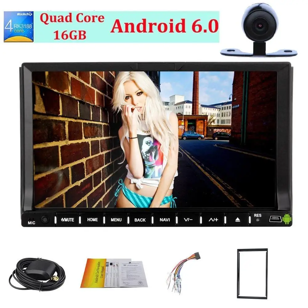Камера + 7''android6. 0 стерео dvd плеер HD видео экрана gps навигации Поддержка Bluetooth Hands