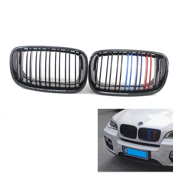 

M Color for BMW E70 E71 Metal Look Gloss Black X5 X6 Front Grille Twin Slat
