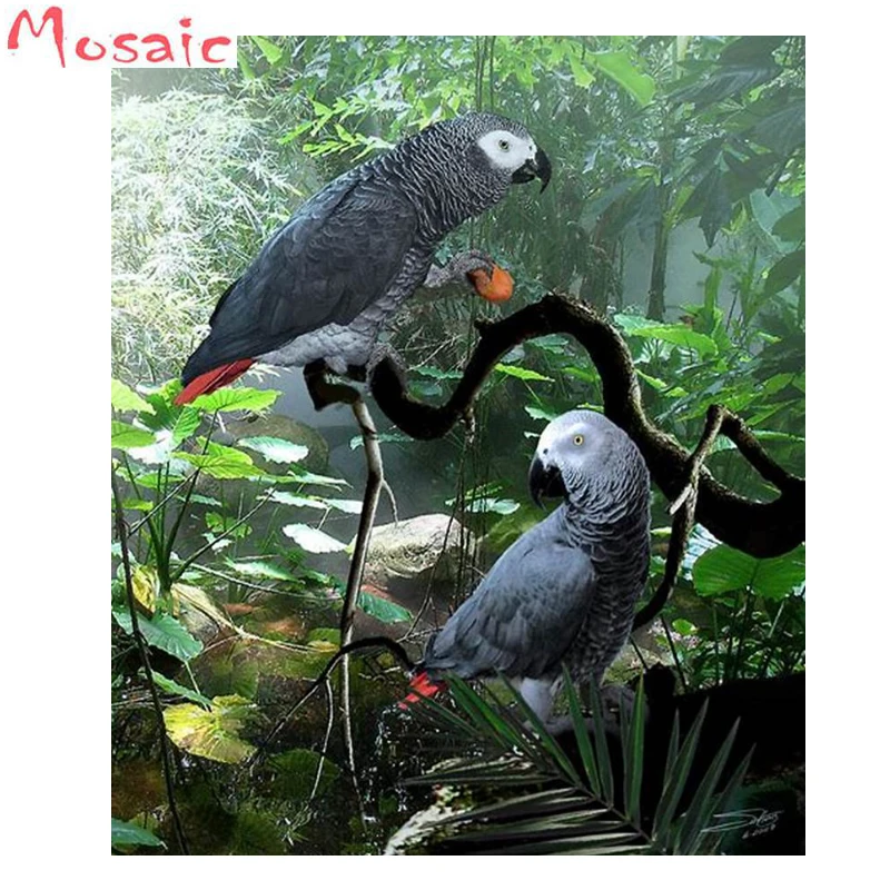 

Diamond Embroidery forest birds parrot,5d diy diamond painting full drill square/round cross stitch mosaic rhinestone painting