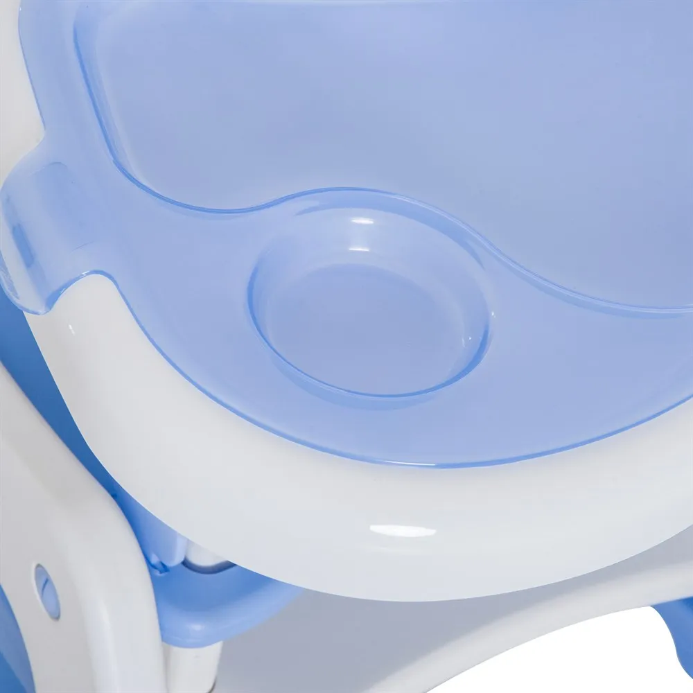 Blanco y Azul HOMCOM Trona para Beb/é 3 en 1 Convertible en Silla Mercedora y Silla+Mesa con Cintur/ón de Seguridad