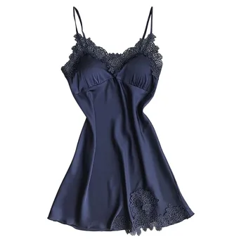 

Women Sexy Lace night gown Lingerie Nightwear Underwear Robe Babydoll Sleepwear Dress night gown peignoir femme satin robe