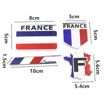 

Car Styling 3D Aluminum France Flag Emblem Badge Car Sticker Decals For Renault duster megane 2 logan renault clio Accessories