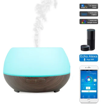 

300ml Aroma Essential Oil Diffuser Ultrasonic Air Humidifier with 7 color LED alexa Tmall genie Google Home voice control